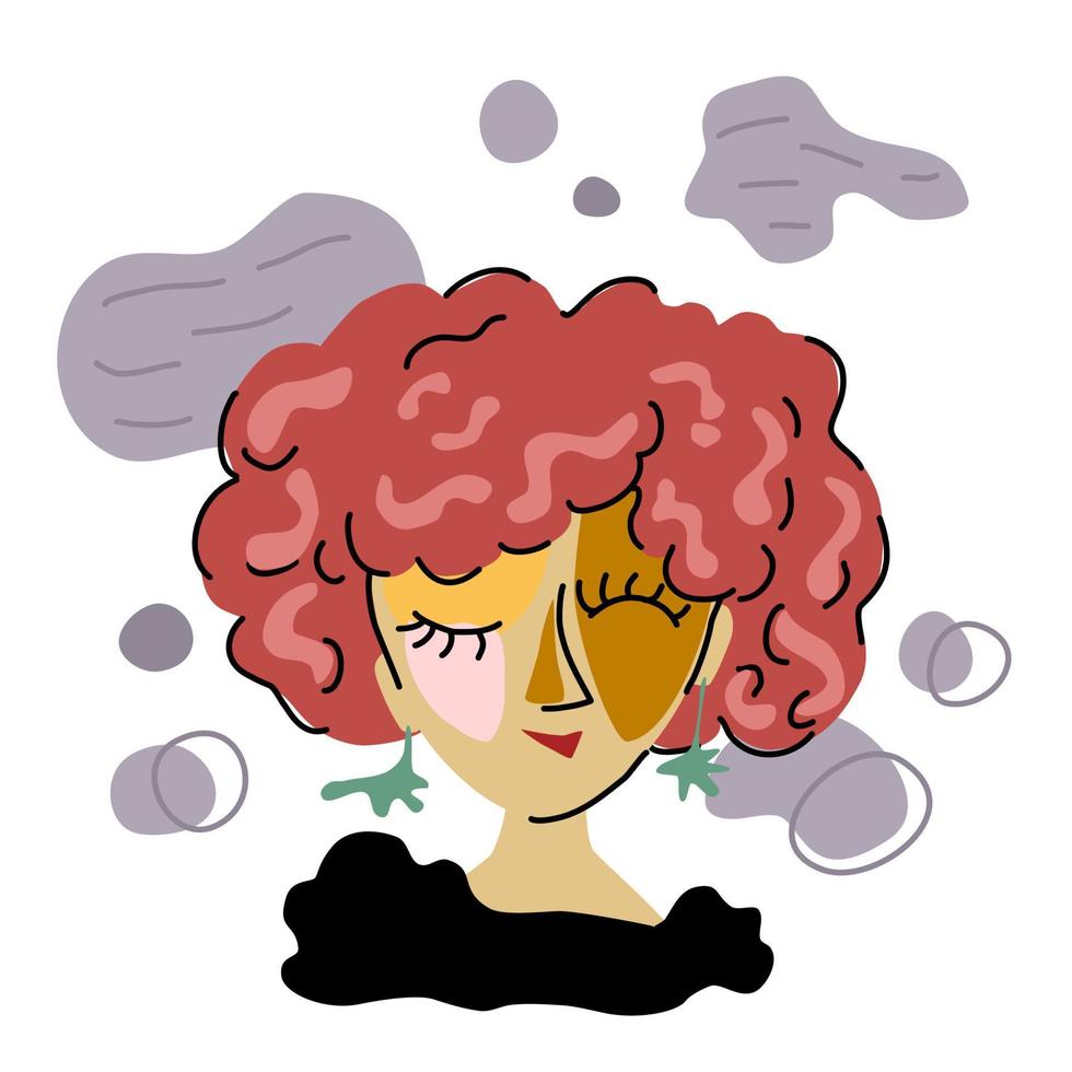 Abstract woman collection designed in vintage doodle style Can be adapted to a variety of applications such as clothing patterns, digital prints, fabric patterns, fashion, decorations, pillows, bags vector