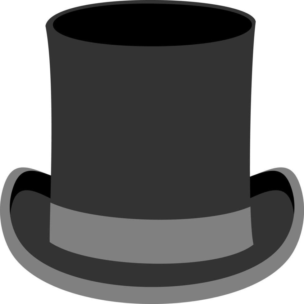 Men's hat. Black classic men's hat with brim. Vector illustration, flat design element, cartoon style