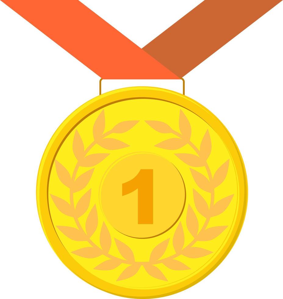Gold medal Award trophy winner medal vector