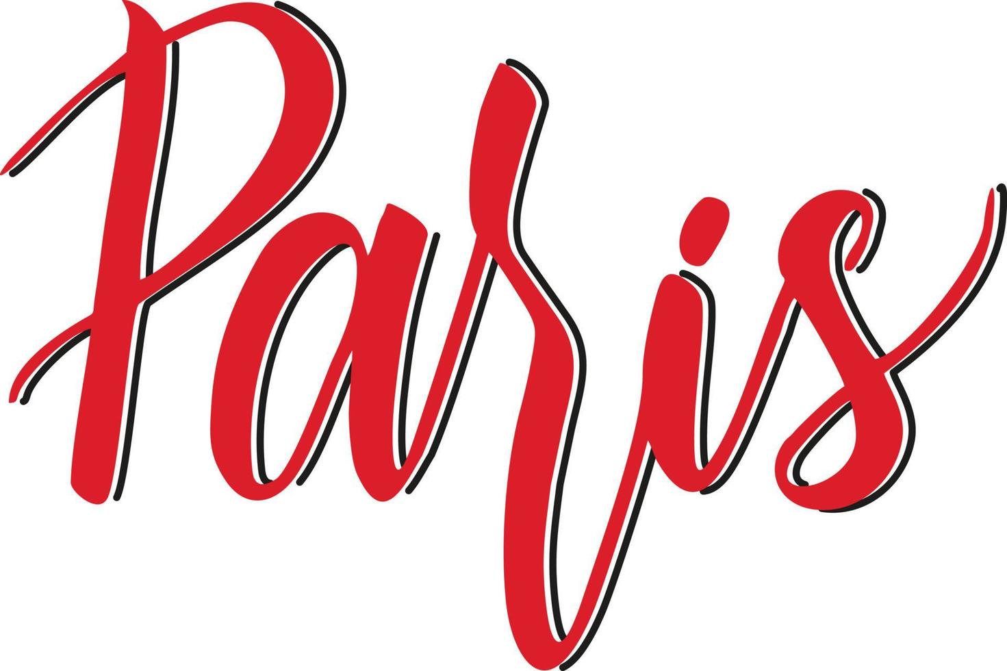 hand lettering text Paris vector