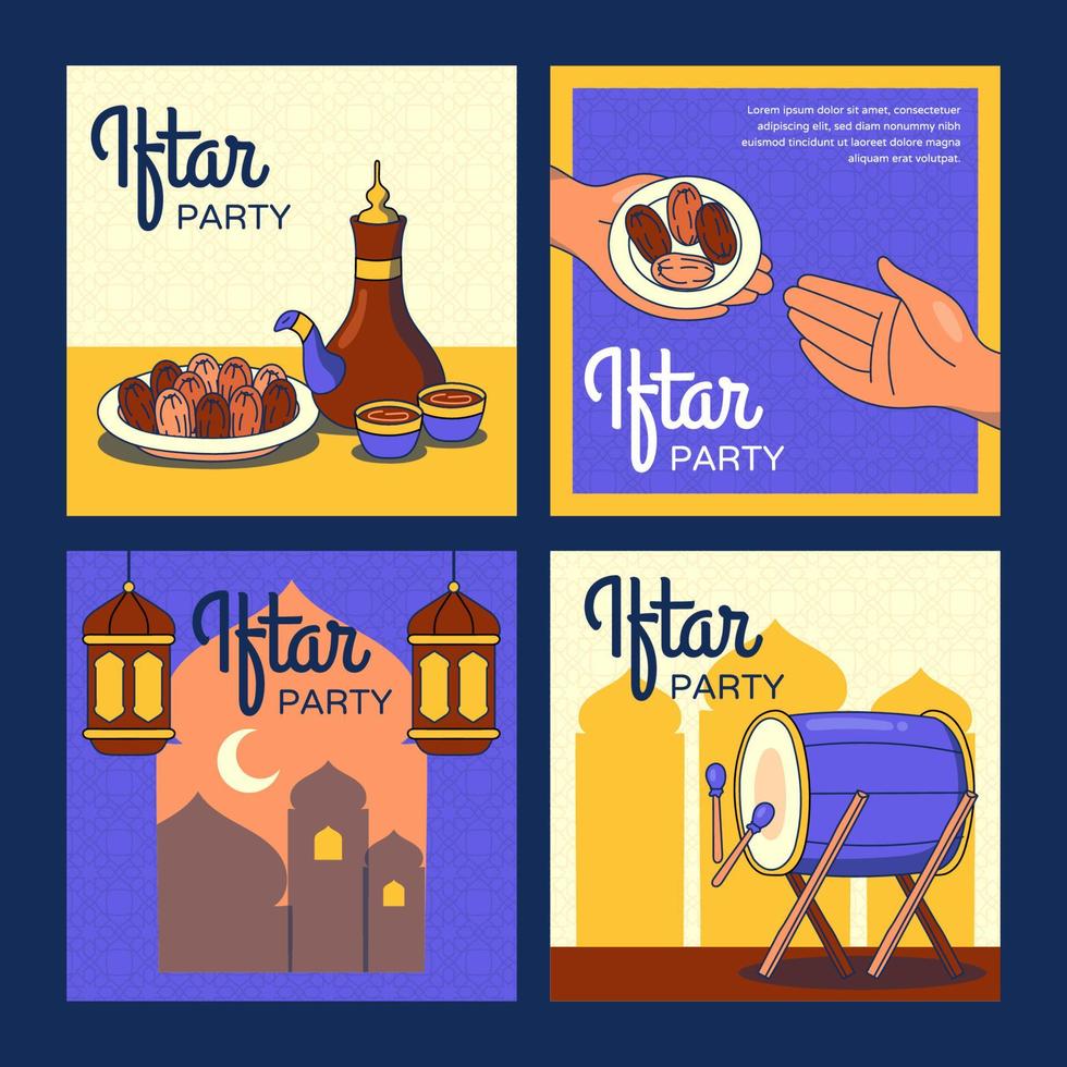 Iftar Party Social Media Post vector