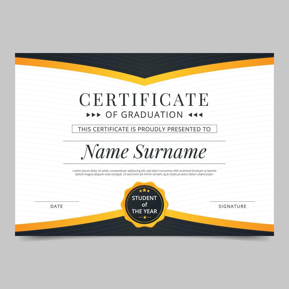 Minimal Certificate of Graduation vector