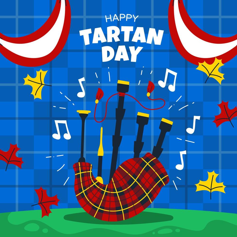 feliz dia del tartán vector