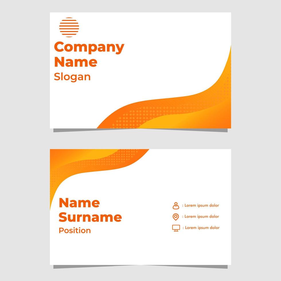 abstract orange gradient business card template vector