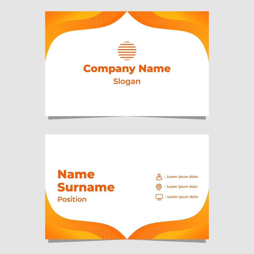 abstract orange gradient business card template vector