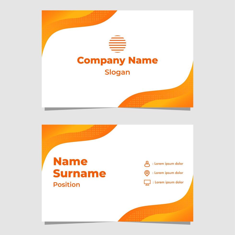 abstract orange gradient business card template vector