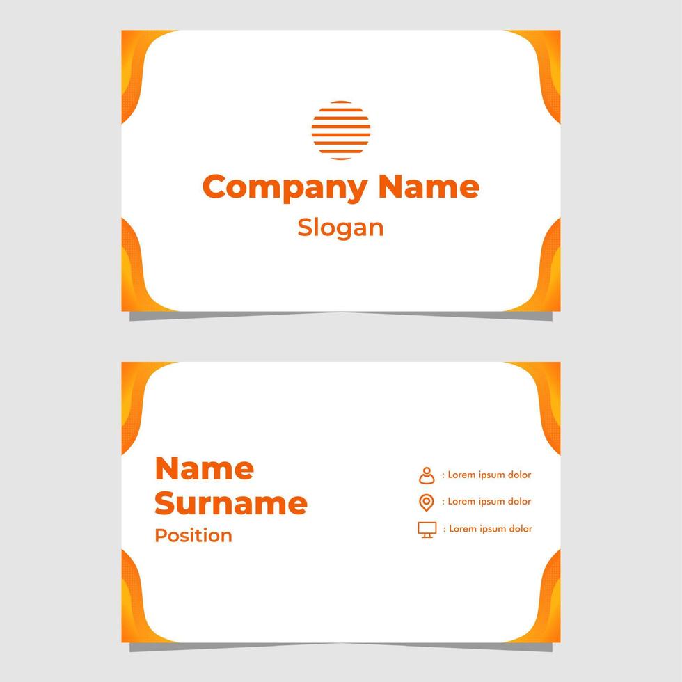 abstract orange gradient business card template vector