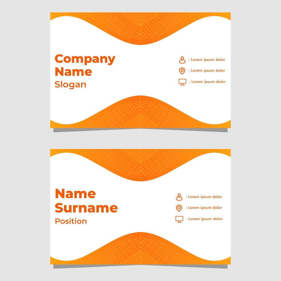 abstract orange gradient business card template vector