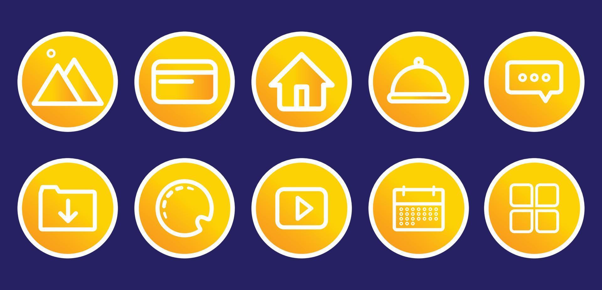 App icon set for websites and mobiles vector