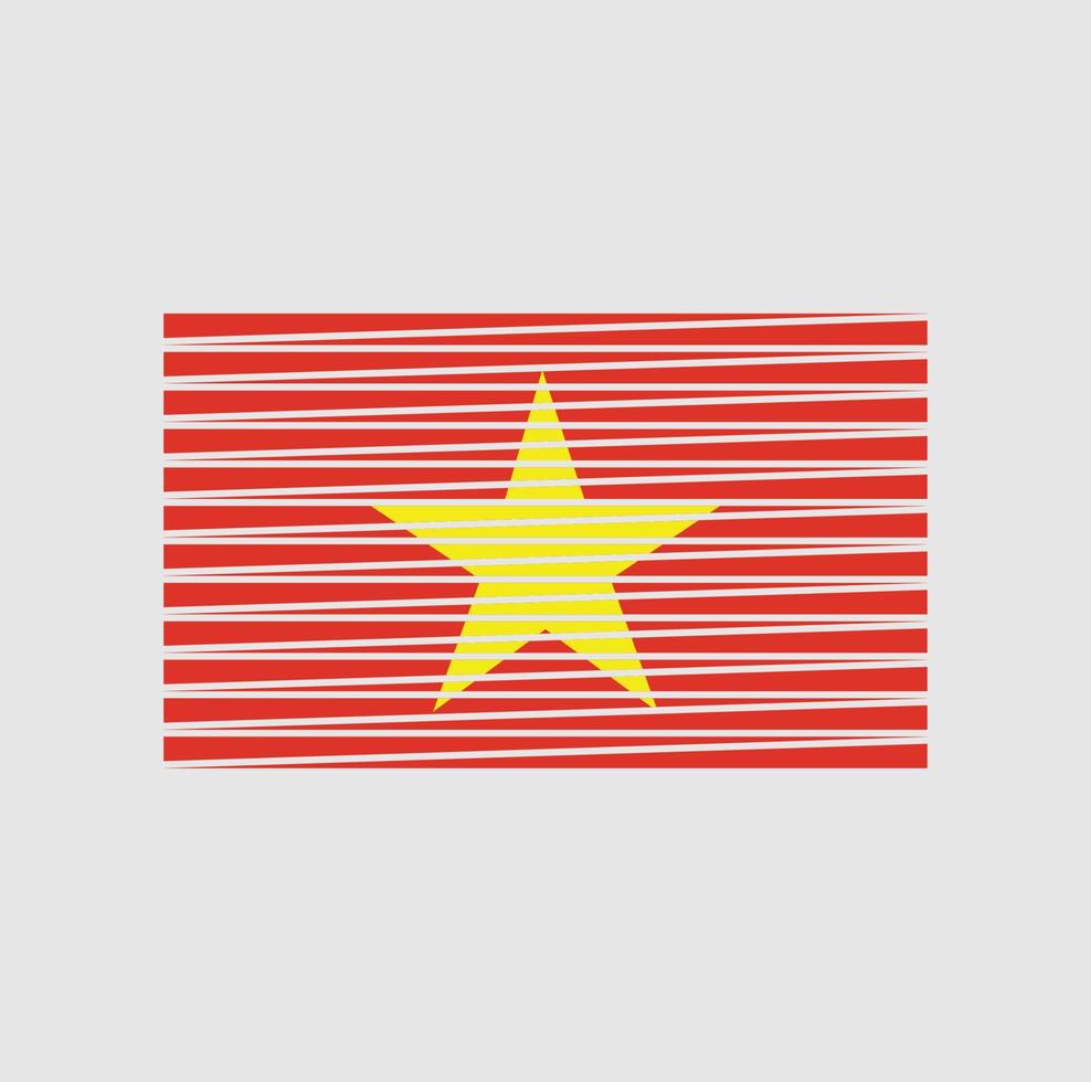 pincel de bandera de vietnam. bandera nacional vector