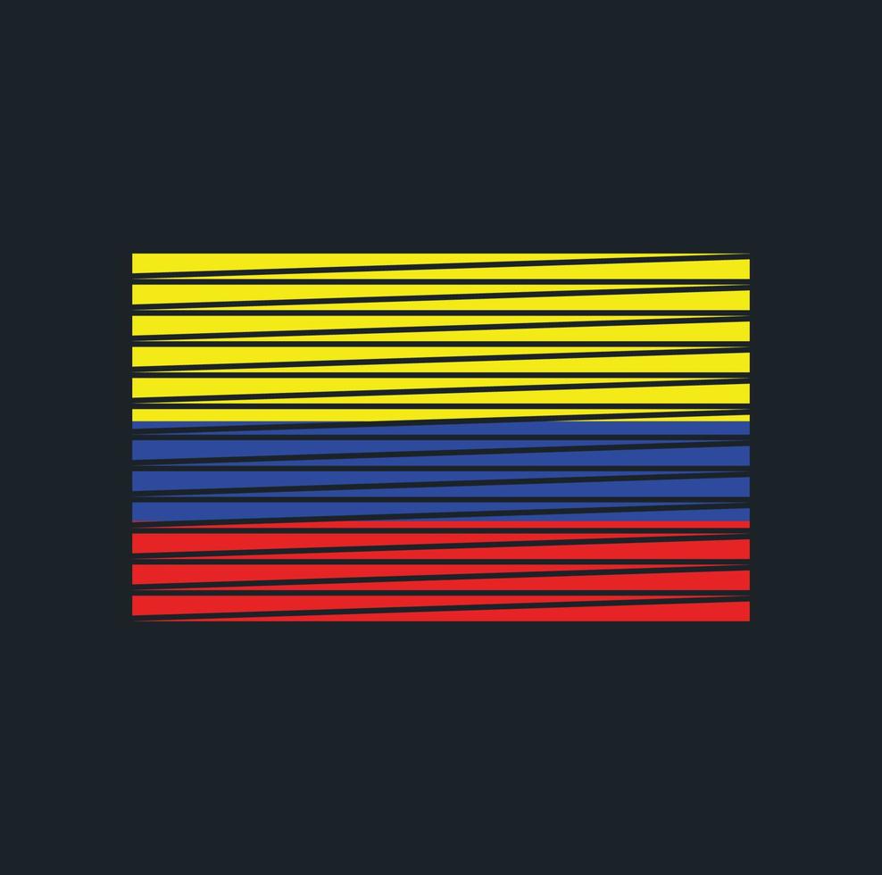 Colombia Flag Brush. National Flag vector