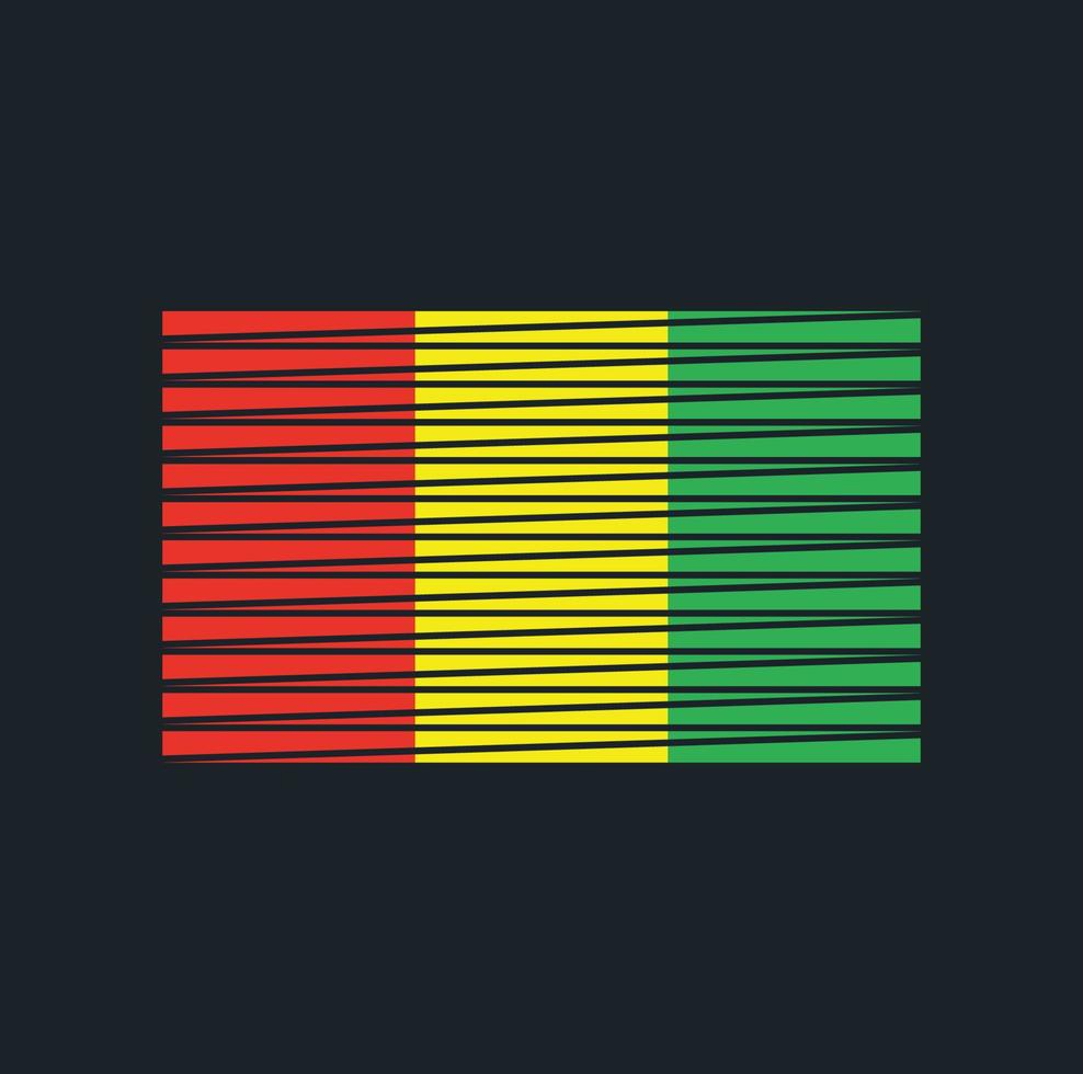 Guinea Flag Brush. National Flag vector