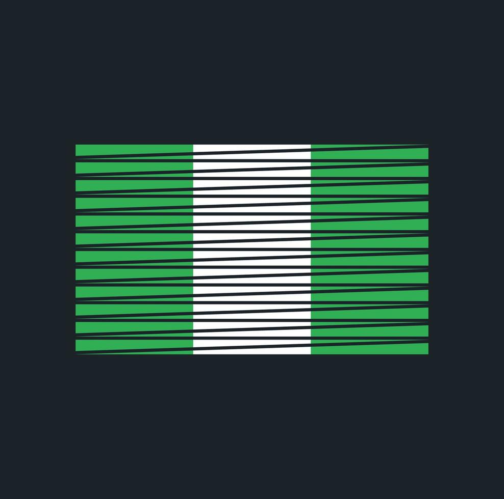 Nigeria Flag Brush. National Flag vector