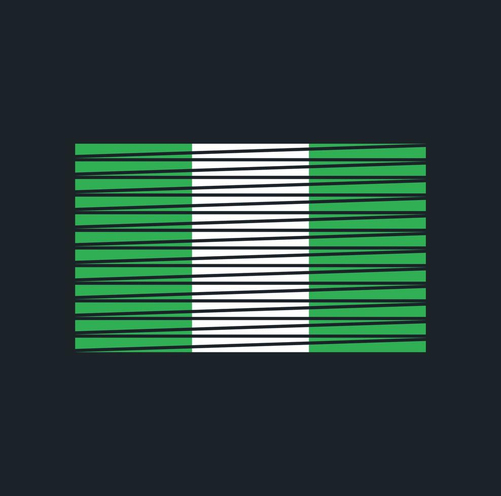 pincel de bandera de nigeria. bandera nacional vector