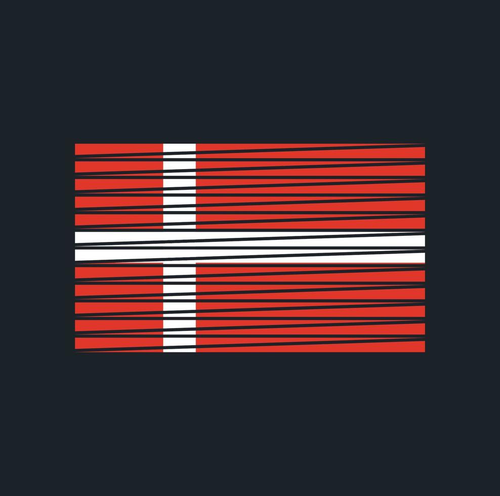 Denmark Flag Brush. National Flag vector