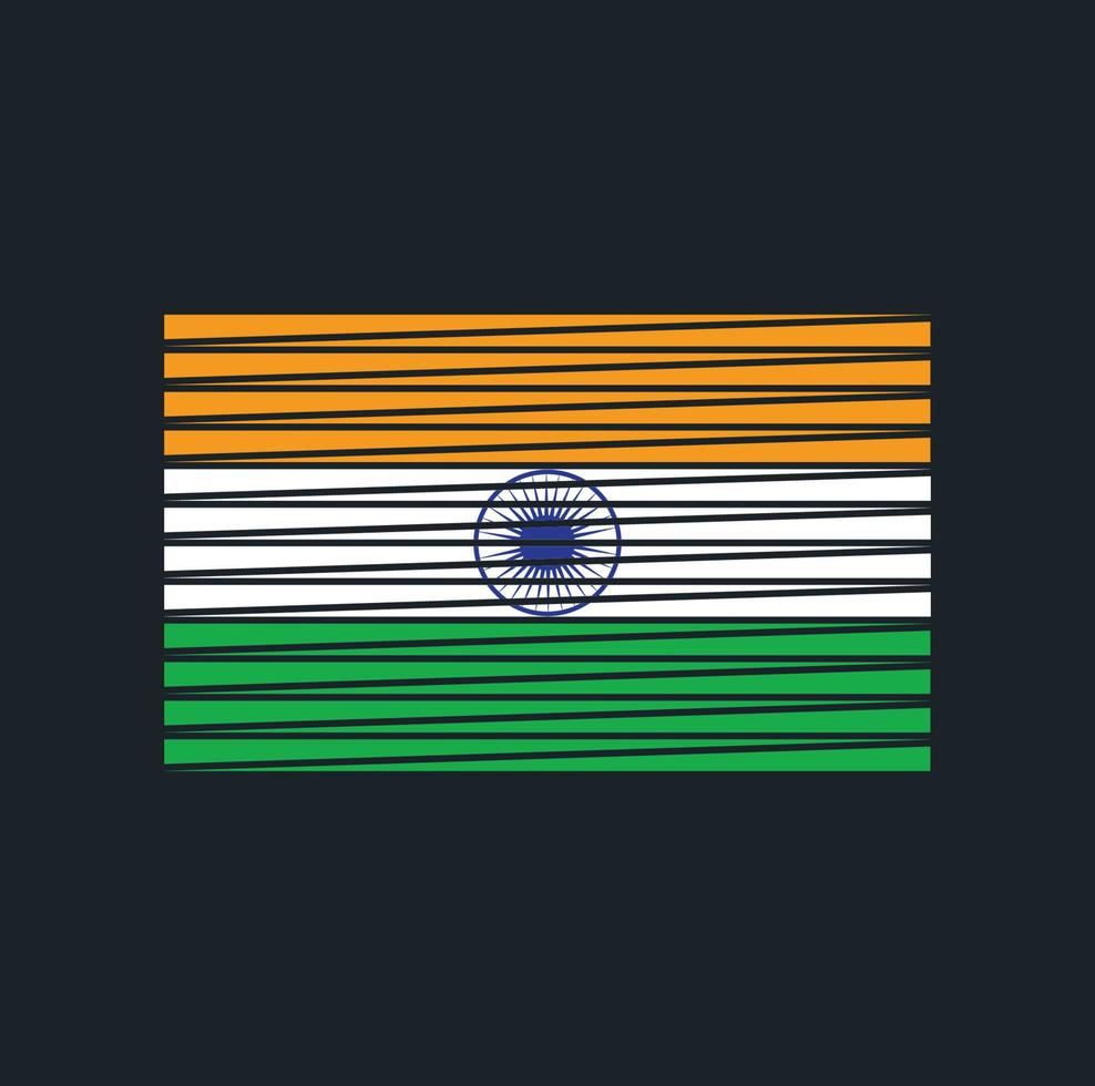 India Flag Brush. National Flag vector