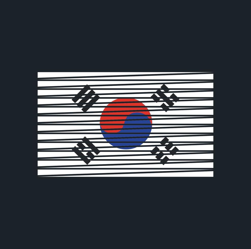 South Korea Flag Brush. National Flag vector