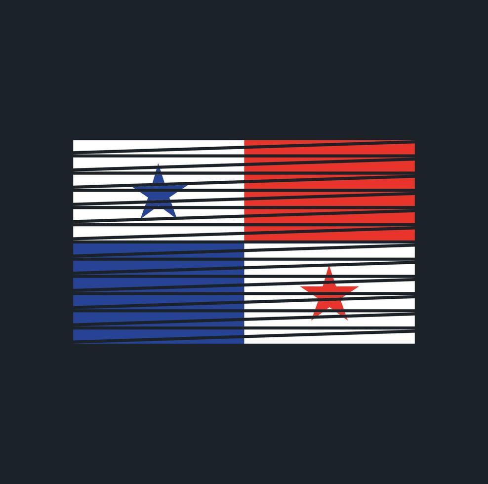 cepillo de la bandera de Panamá. bandera nacional vector