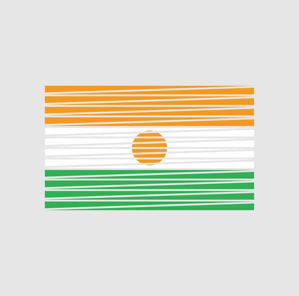 pincel de bandera de níger. bandera nacional vector