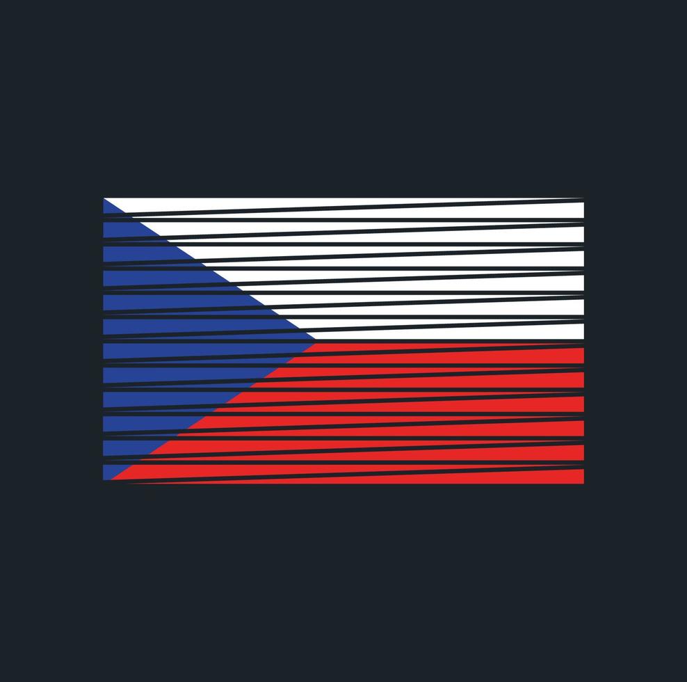 Czech Republic Flag Brush. National Flag vector