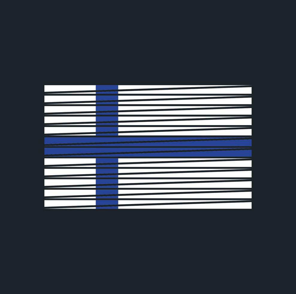 Finland Flag Brush. National Flag vector