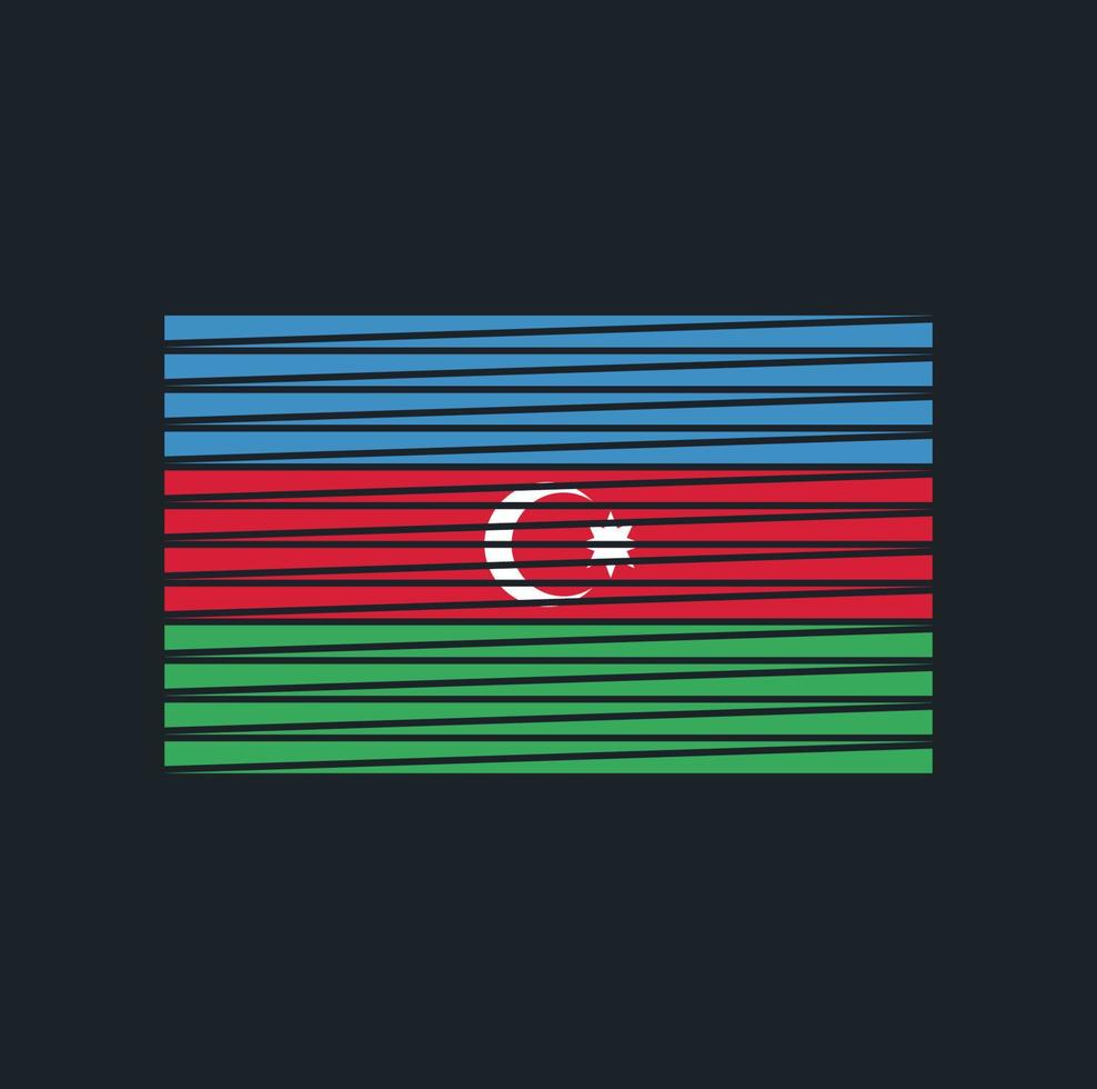 pincel de bandera de azerbaiyán. bandera nacional vector