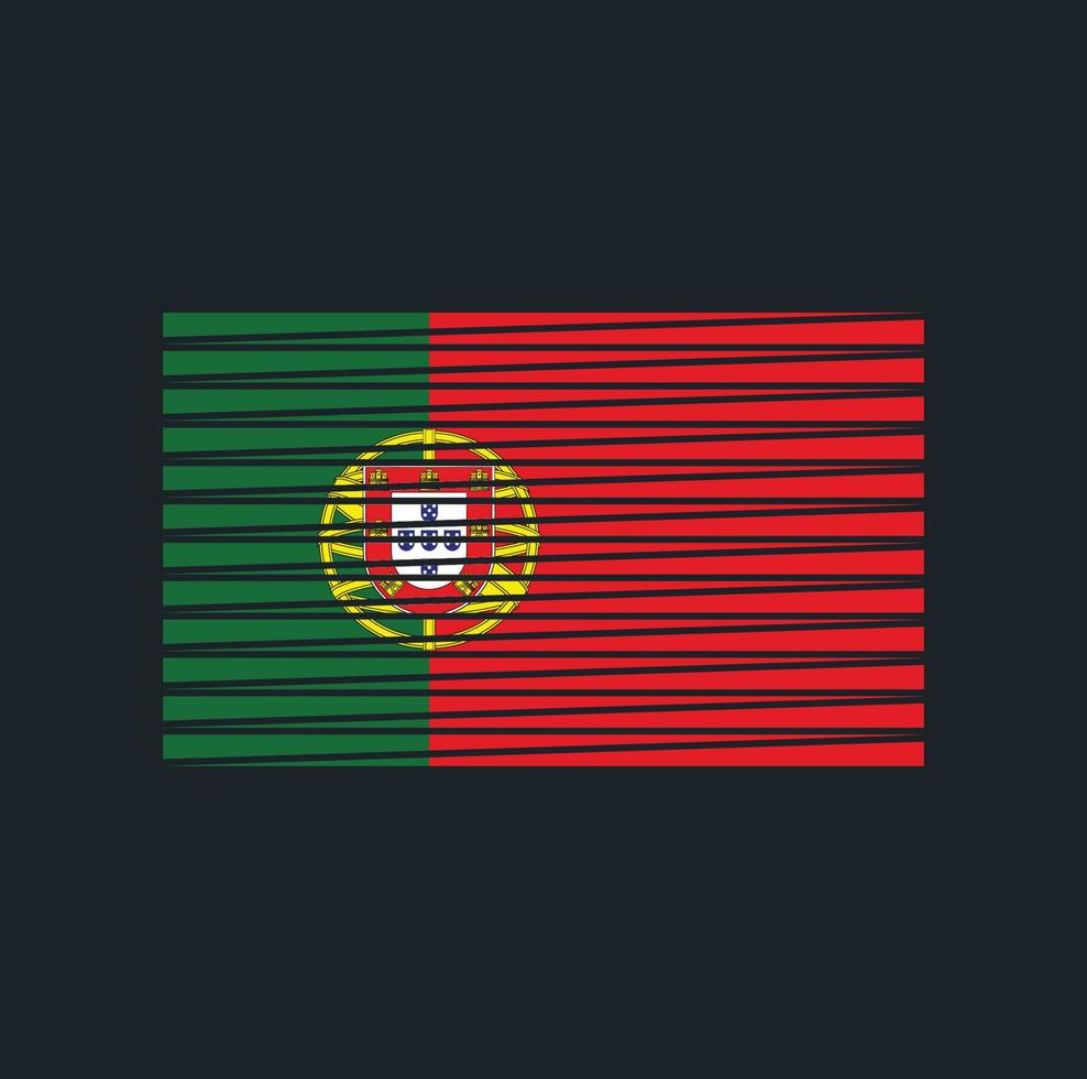 Portugal Flag Brush. National Flag vector