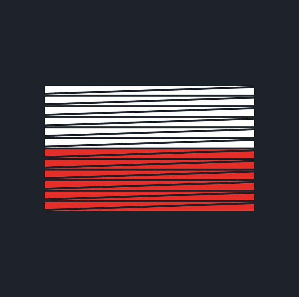 cepillo de bandera de polonia. bandera nacional vector