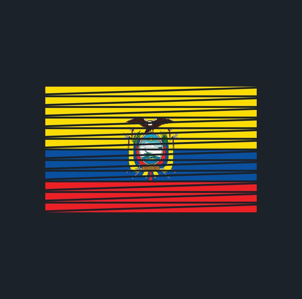Ecuador Flag Brush. National Flag vector