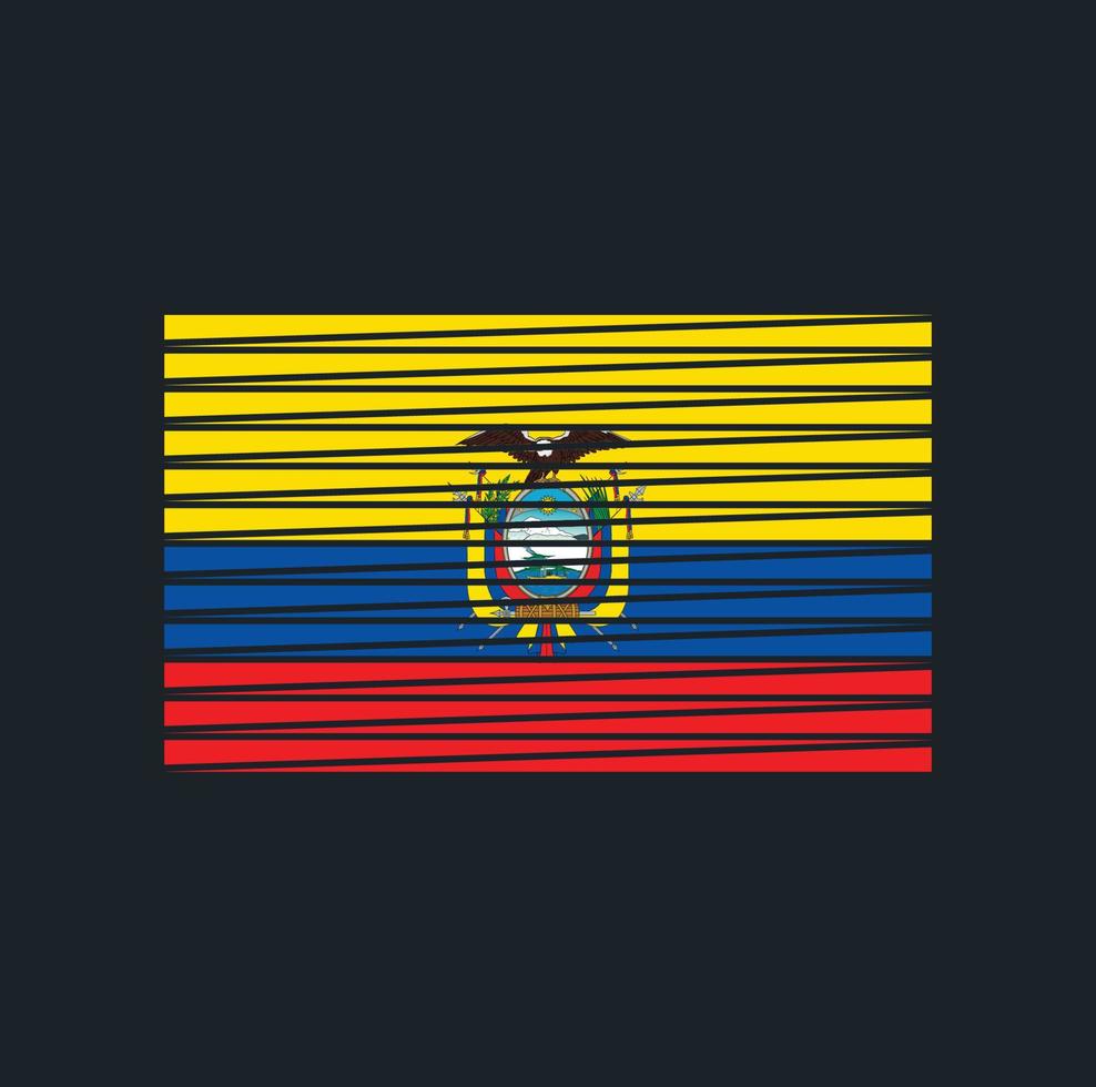 cepillo de la bandera de ecuador. bandera nacional vector