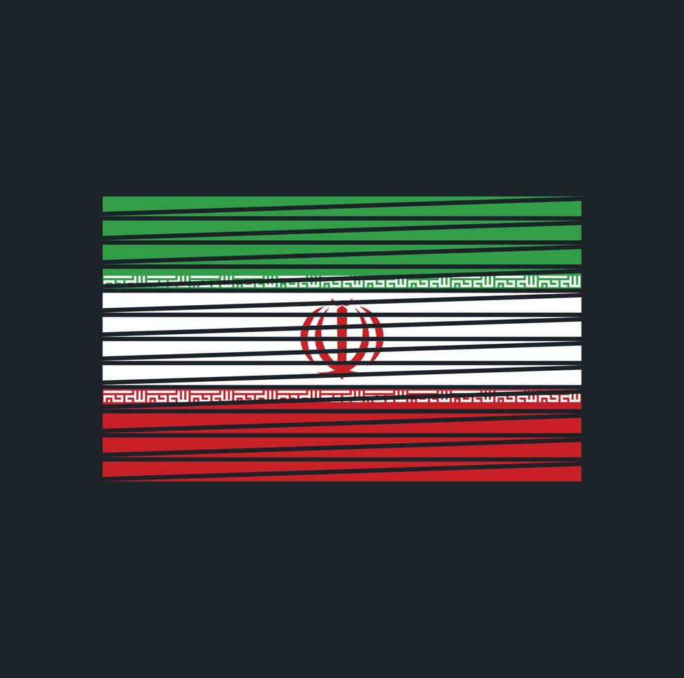 cepillo de la bandera de irán. bandera nacional vector