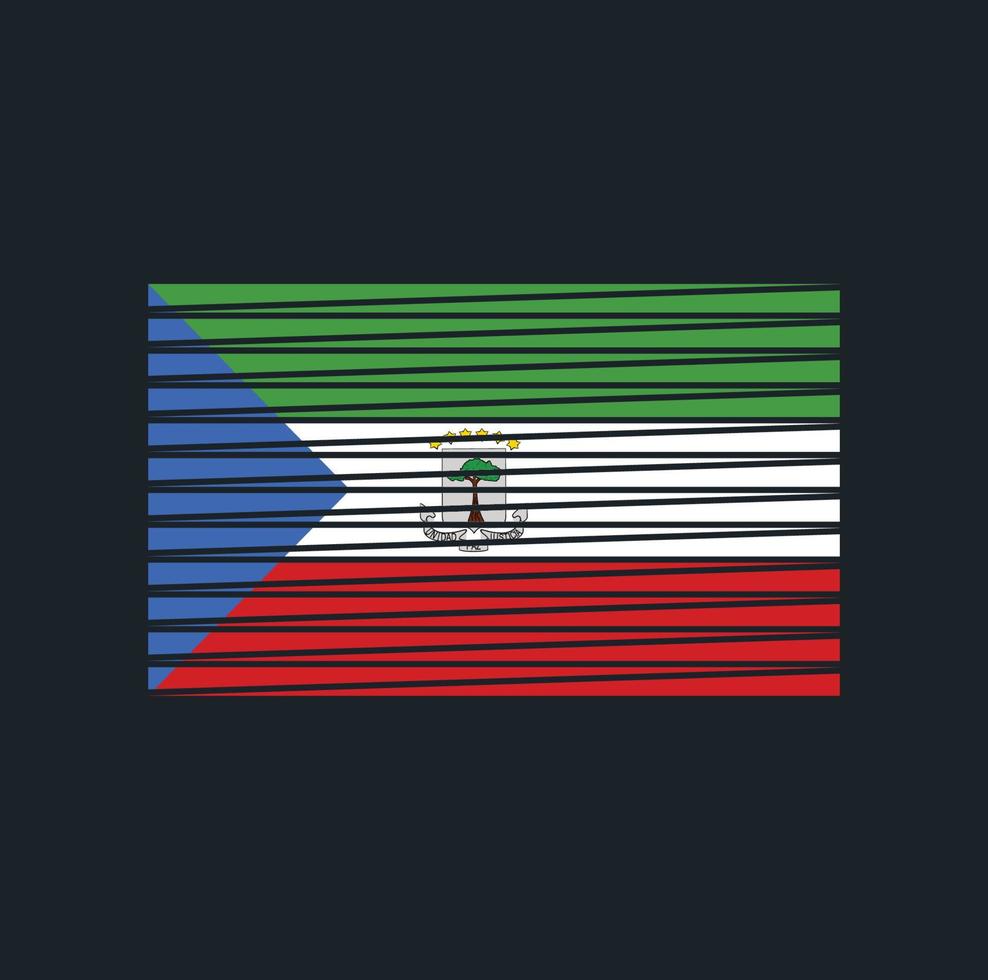 Equatorial Guinea Flag Brush. National Flag vector