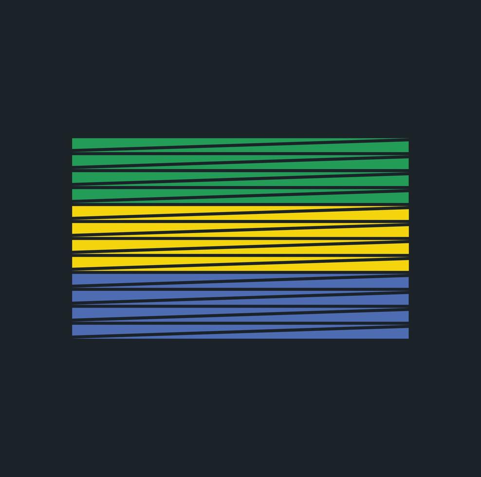 Gabon Flag Brush. National Flag vector