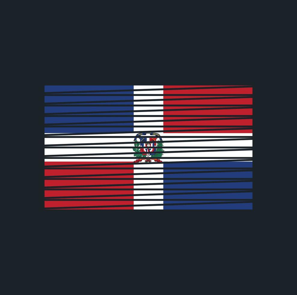 Dominican Republic Flag Brush. National Flag vector