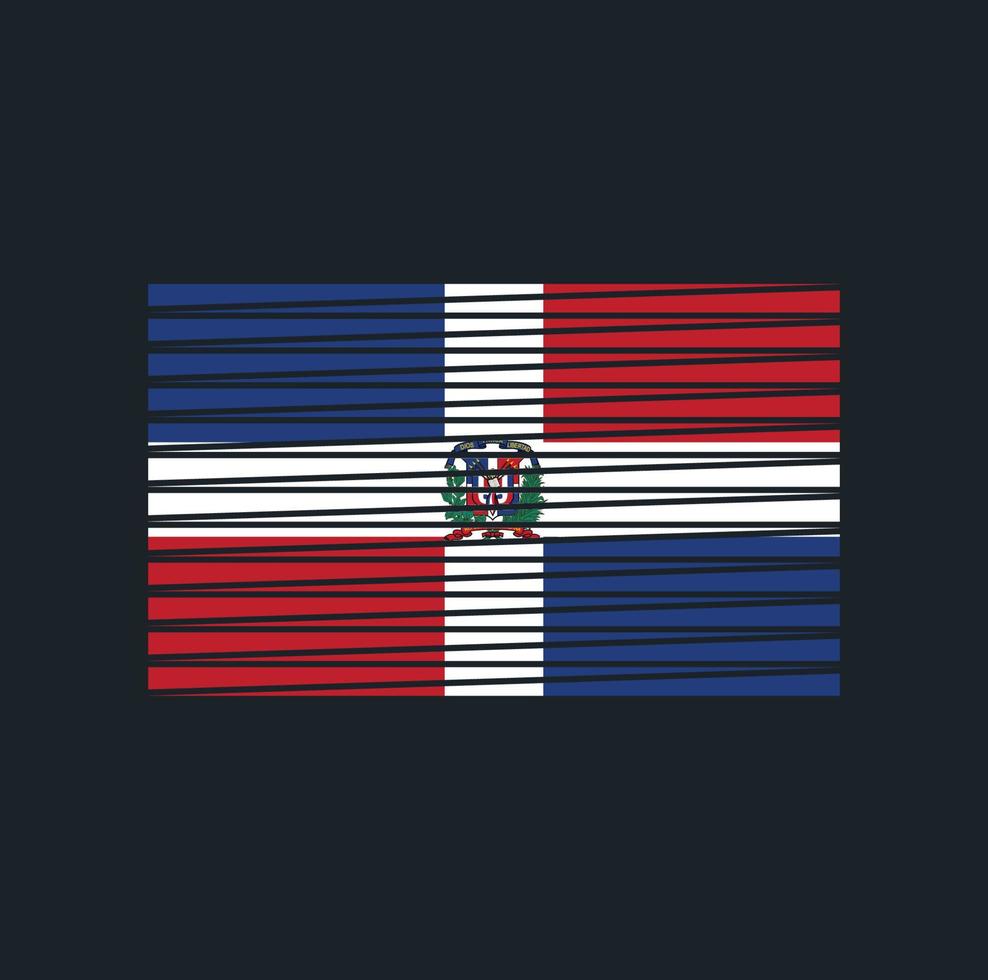 pincel de bandera de república dominicana. bandera nacional vector