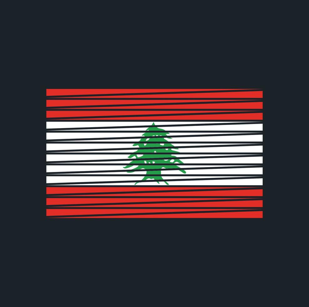 Lebanon Flag Brush. National Flag vector