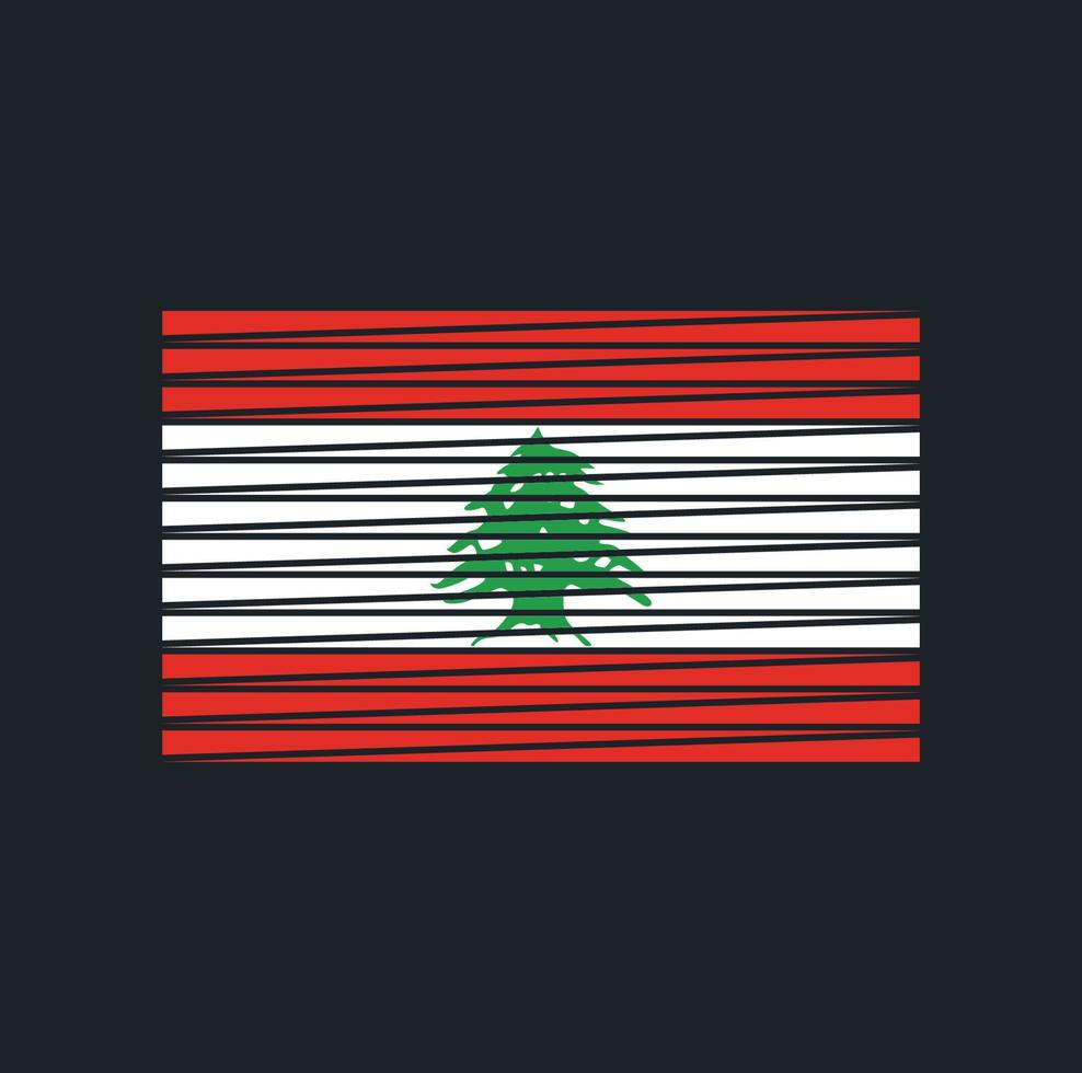 Lebanon Flag Brush. National Flag vector