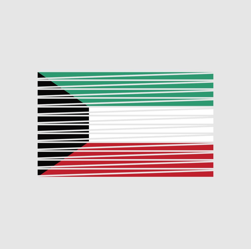 pincel de bandera de kuwait. bandera nacional vector