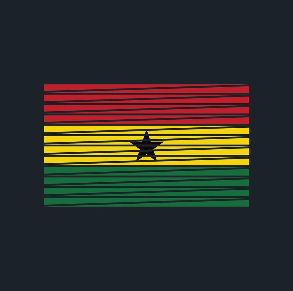 Ghana Flag Brush. National Flag vector