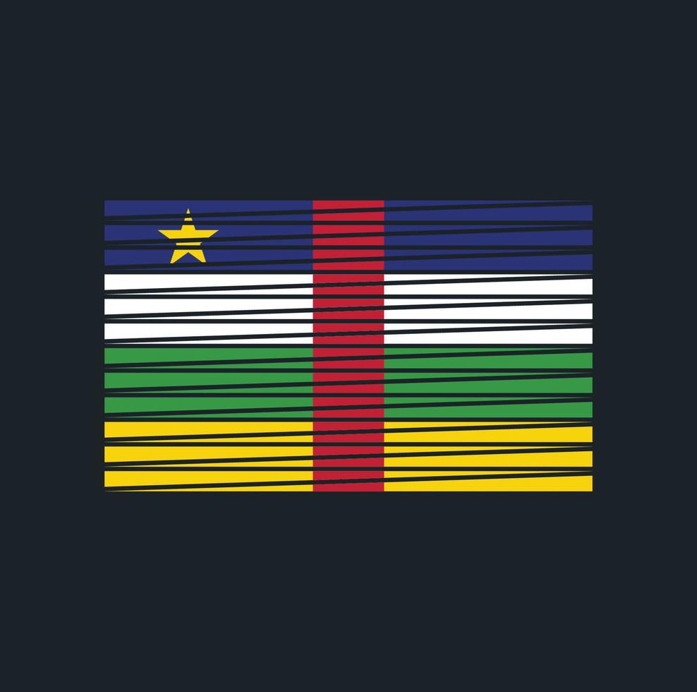 pincel de bandera centroafricana. bandera nacional vector