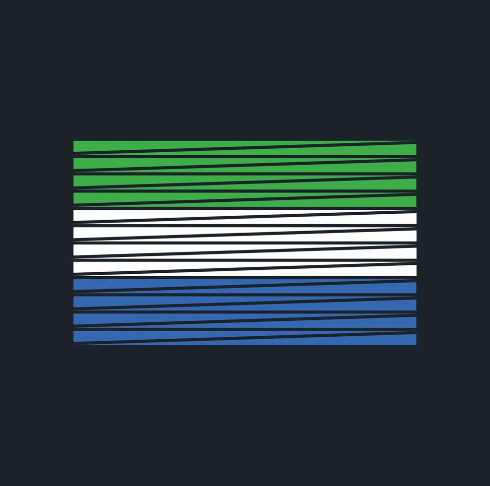Sierra Leone Flag Brush. National Flag vector