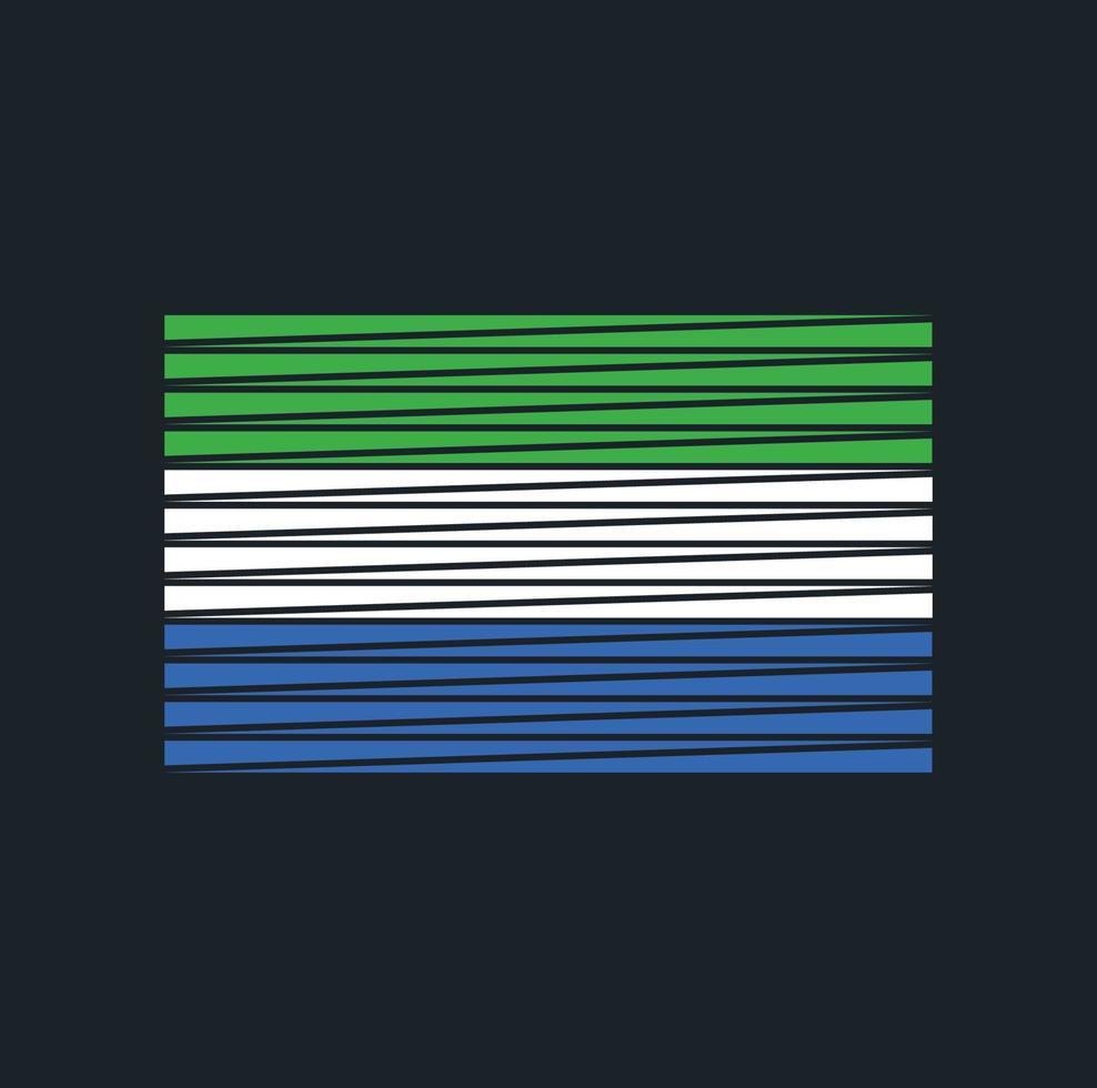 Sierra Leone Flag Brush. National Flag vector