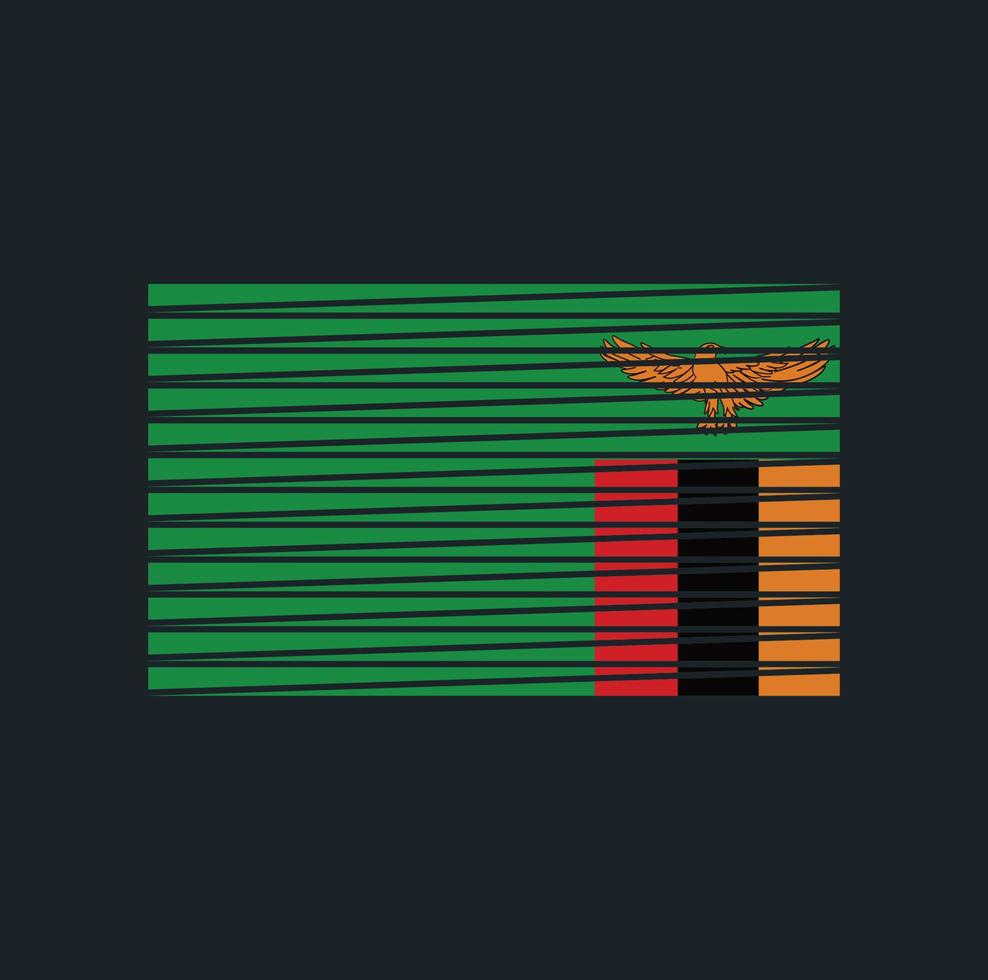 Zambia Flag Brush. National Flag vector