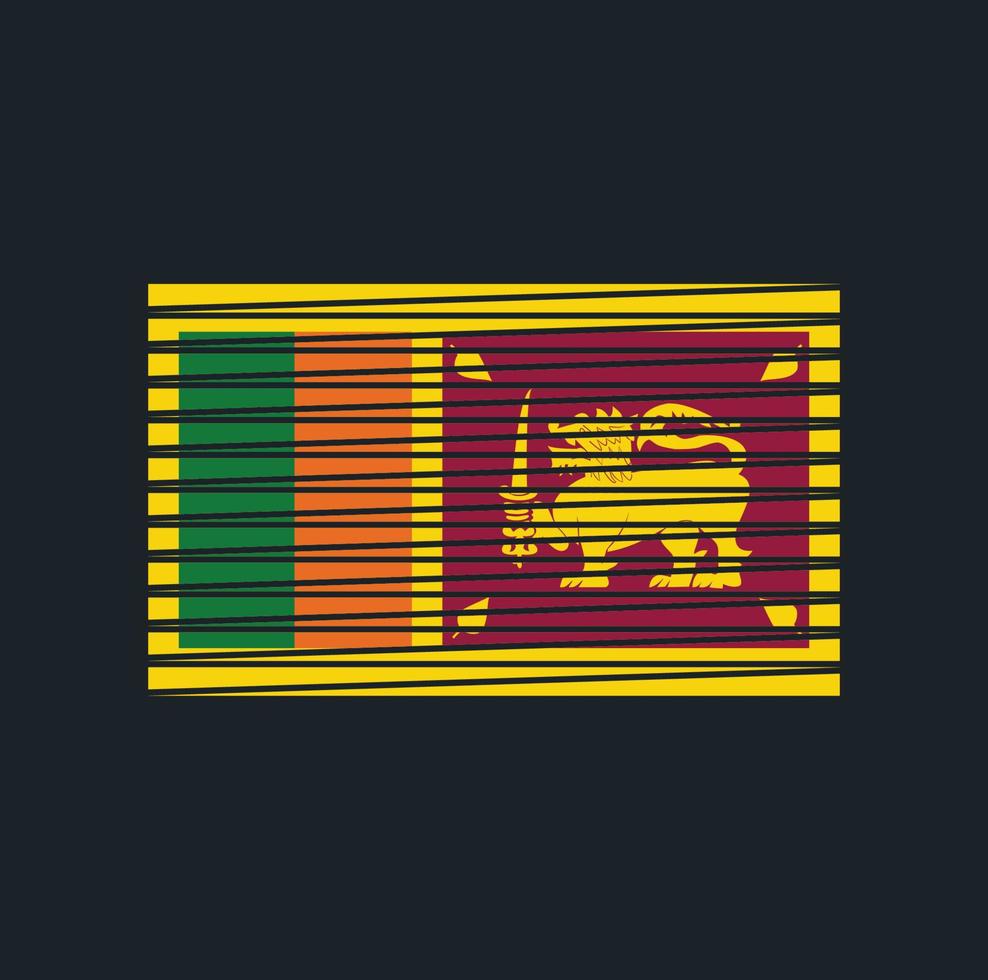 Sri Lanka Flag Brush. National Flag vector