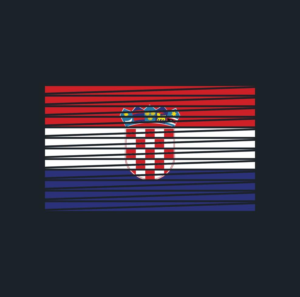 Croatia Flag Brush. National Flag vector
