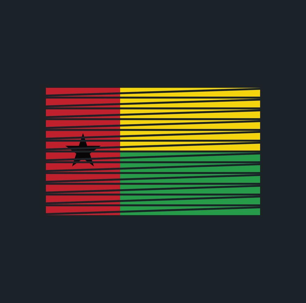 Guinea Bissau Flag Brush. National Flag vector