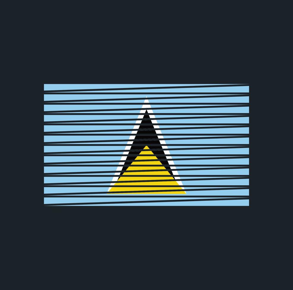 Saint Lucia Flag Brush. National Flag vector