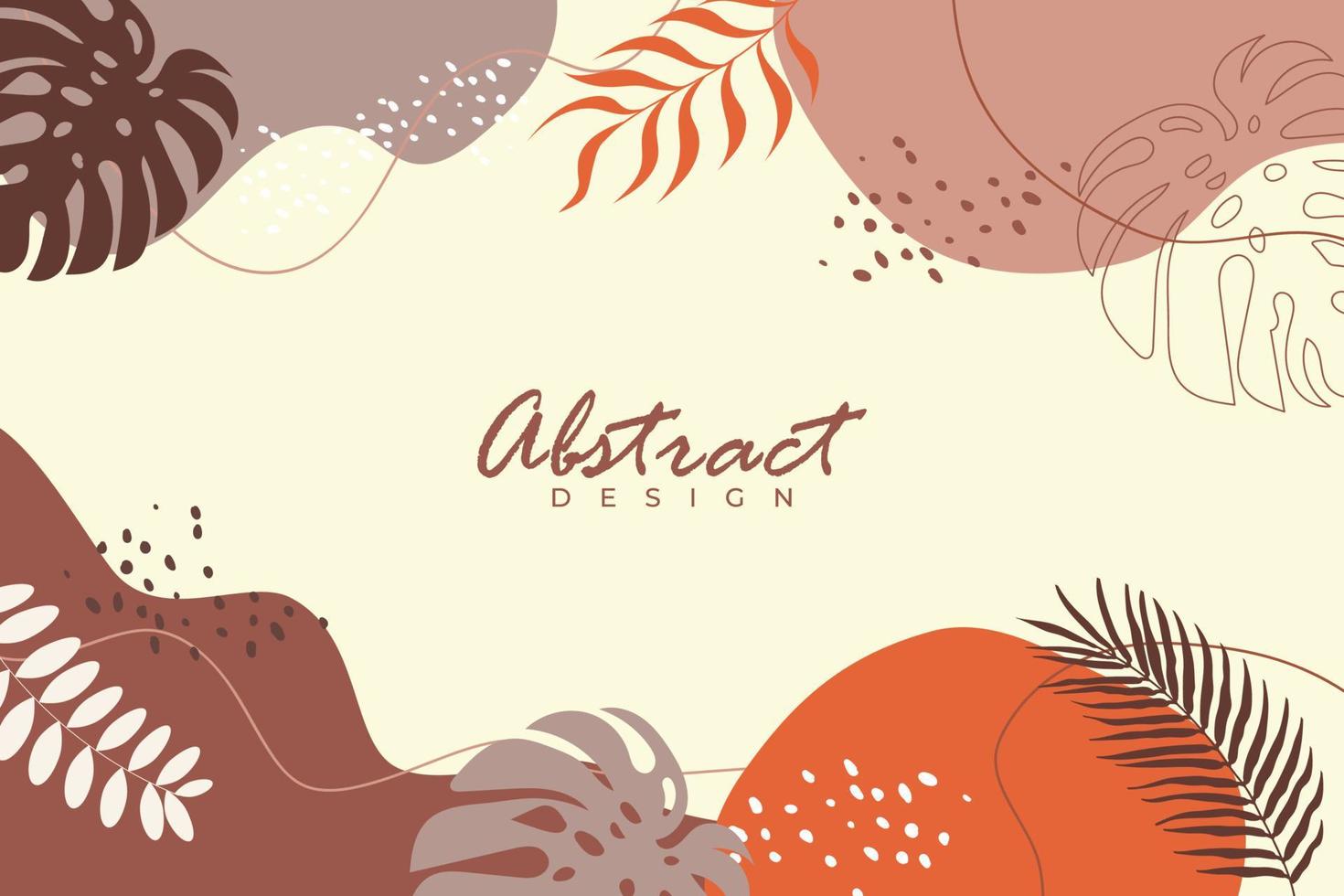 hand draw abstract background with floral minimalist design collection vector
