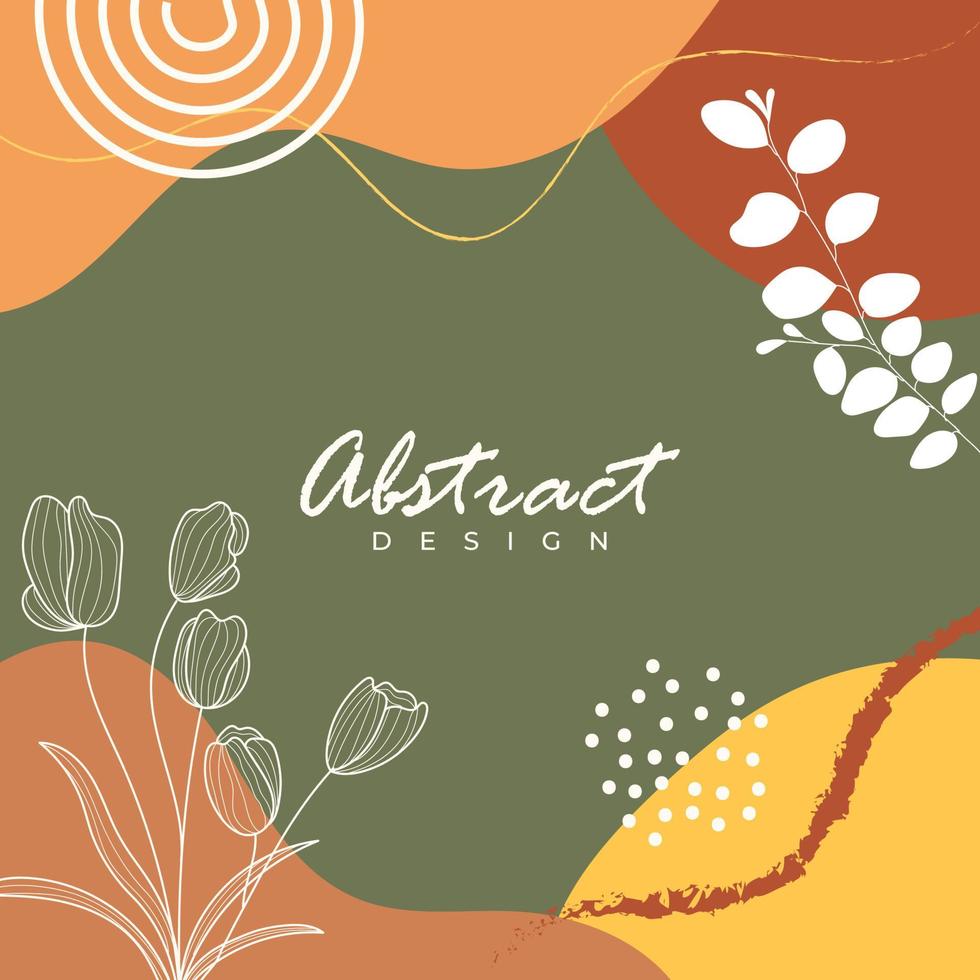 Hand draw abstract background modern template design vector