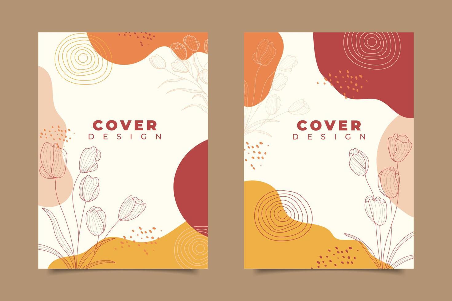 Hand draw abstract cover template design collection vector